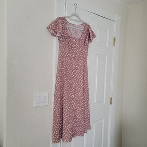 Floral button-up dress, size S
